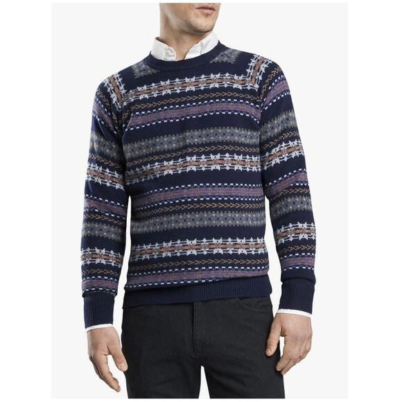 PETER MILLAR Men’s Mountainside Wicked Fair Isle Crewneck Sweater - Picture 1 of 12